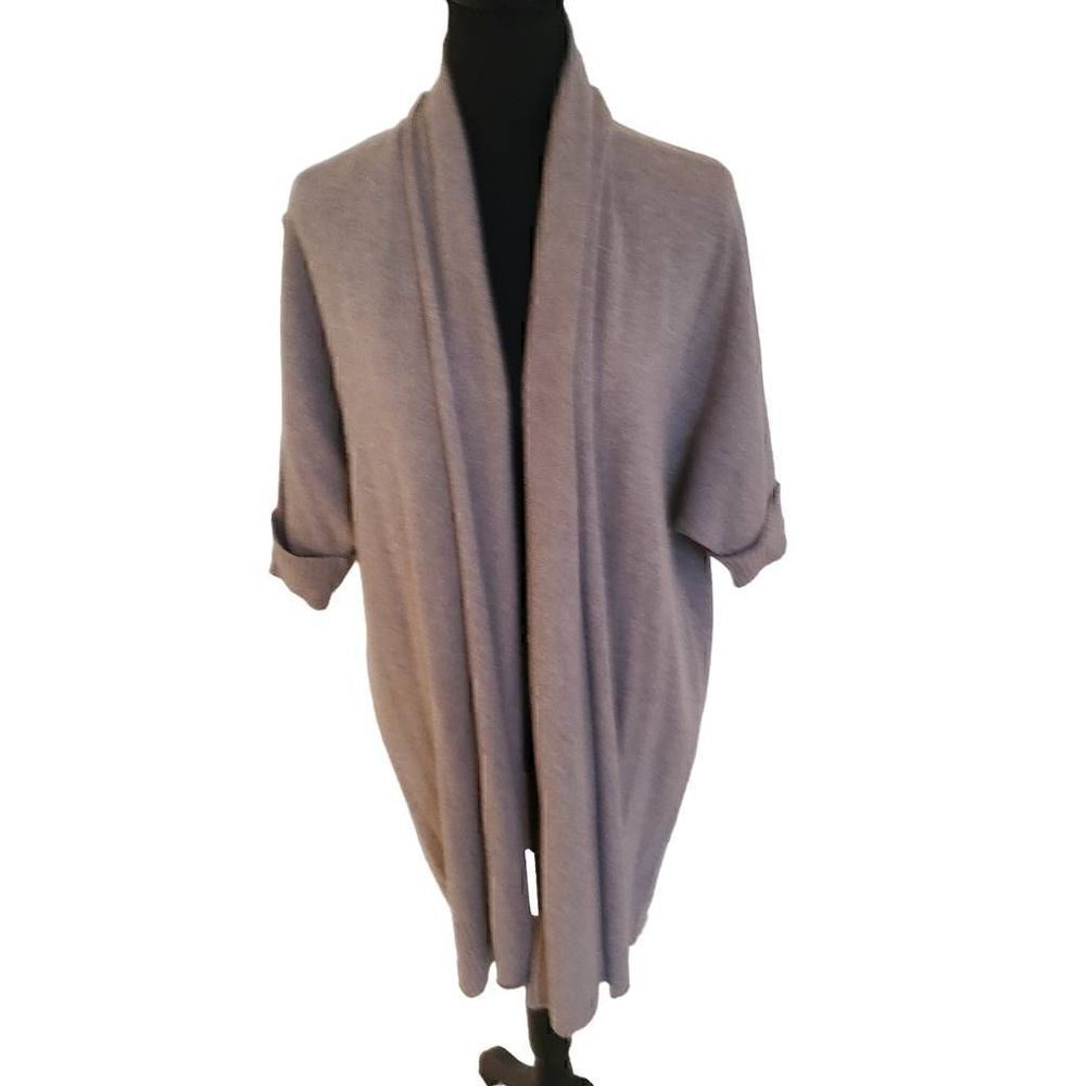 Tahari Tan Cashmere Longer Open Cardigan Sweater Size XS